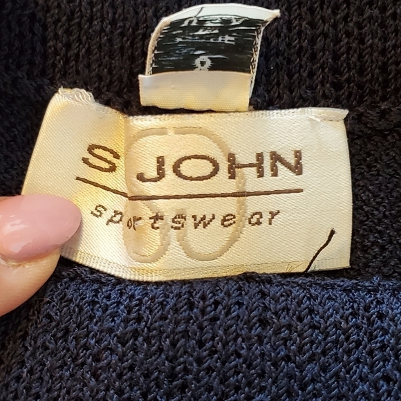 St John Sportswear Dark Navy Wool Blend Elastic Waist Pants 8 - Picture 7 of 7